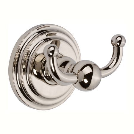 GINGER Double Robe Hook in Polished Nickel 1111/PN